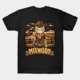 Cat Cowboy Adventures Meow T-Shirt